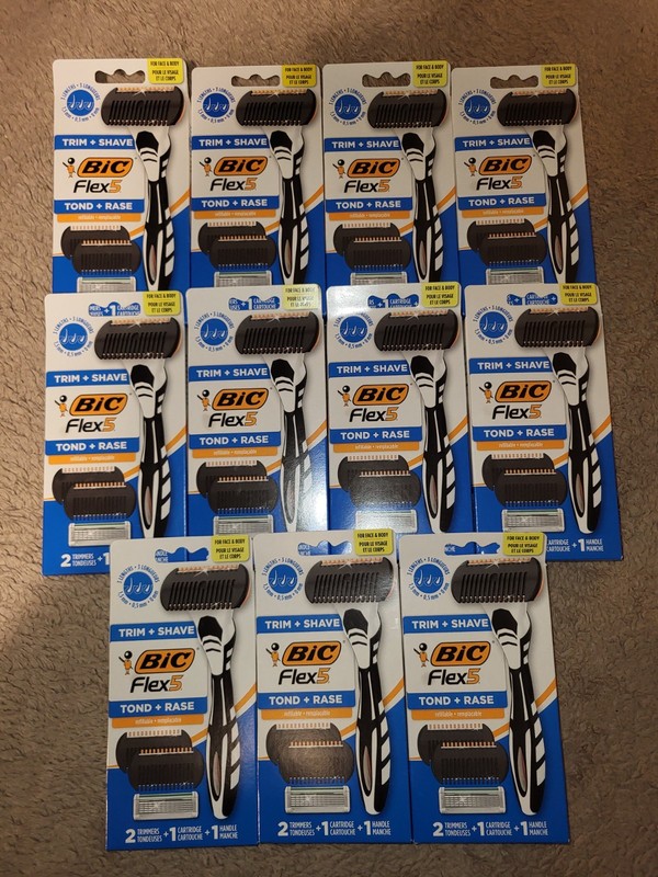 Bic Flex 5 Trim & Shave 11 Packs Total New Unopened