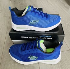 Image of Skechers Boys Blue Trainers - Size UK4 EUR 37 Lace Up Sneakers