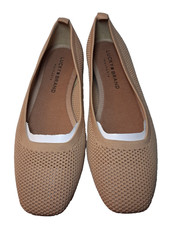 Lucky Brand Brown Knit Square Toe Ballet Flats Summer Neutral Womens 8-8.5M New