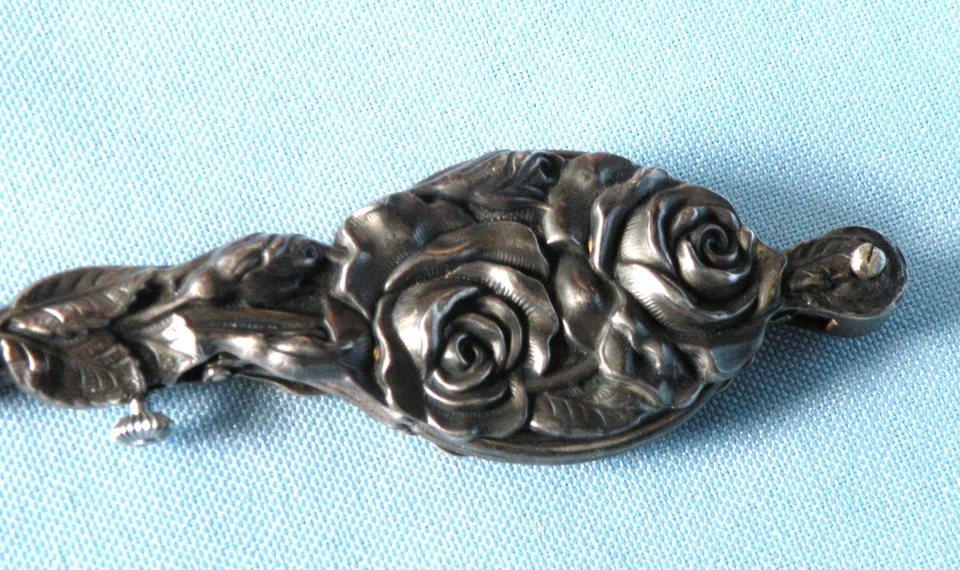 ART NOUVEAU ANTIGUO LORGNETTE Unger Brothers ROSAS Marcado 925 Foto 3 de 4