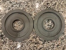 Vintage Olympic  Cast 2.5lb Weight Plates  Pair    2 plates