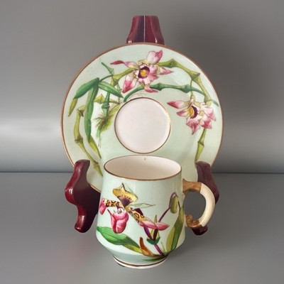 1880s E J D Bodley Porcellain Demitasse Cup And Saucer