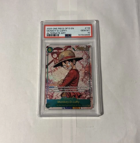 Bandai 2025 One Piece CCG Monkey D. Luffy OP13-118 Alt Art Foil EN PSA 10