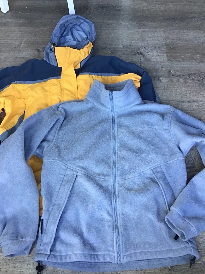 Columbia 3 en 1 Chaqueta Abrigo Intercambio Para Mujer M Amarillo Gris Foto 2 de 4