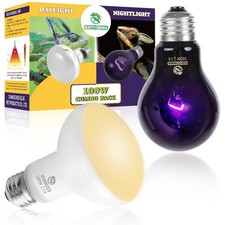 Reptile Heat Lamp 100W Combo Pack, Day and Night Basking Spot Bulb for Amphib...