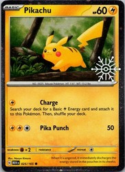 Pikachu 025/165 Holiday Calendar Promo Snowflake Stamp