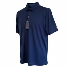 Mens Golf Polo Shirt NWT Navy, S, Athletic Anti Wrinkle UPF Designer Sport