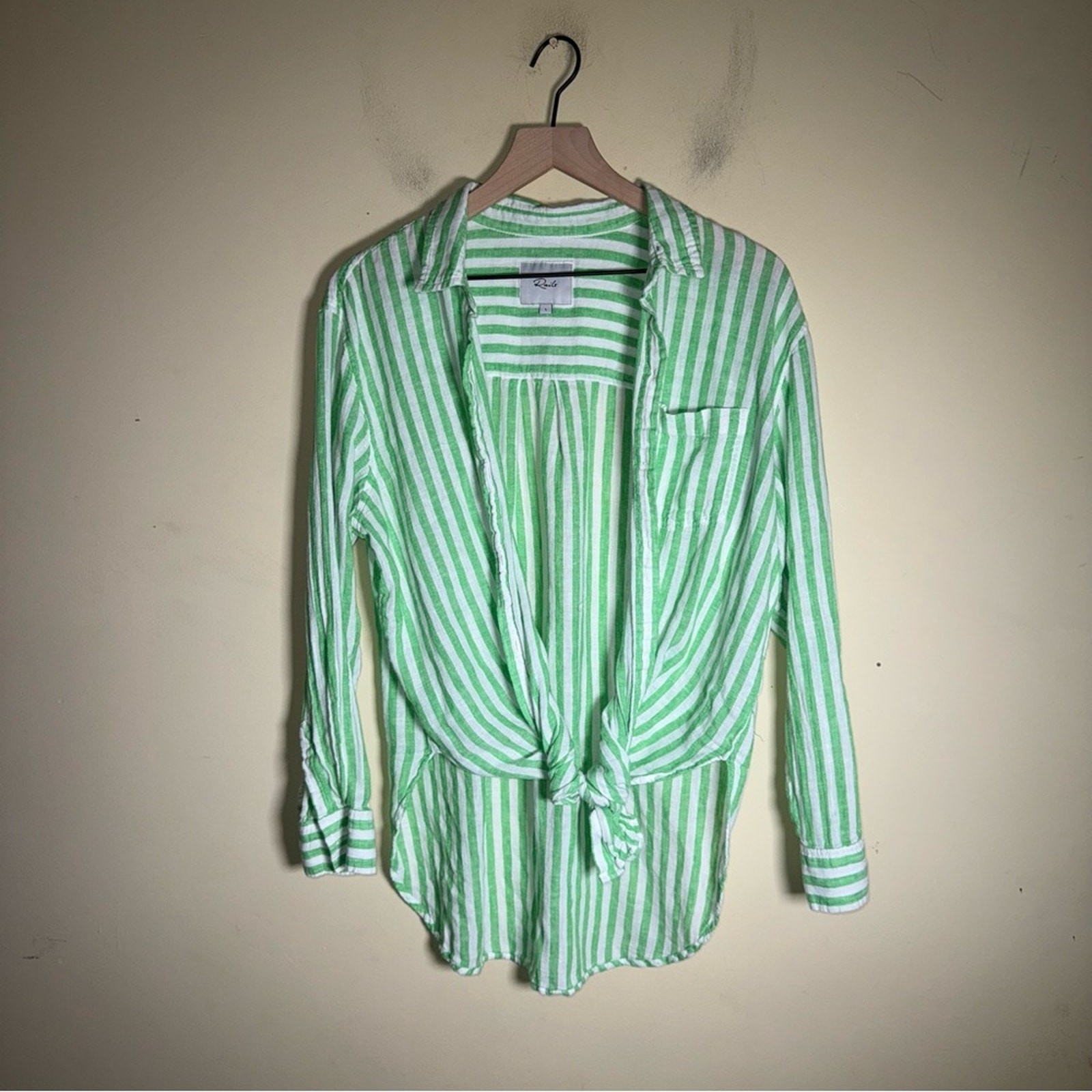RAILS Jaylin Cayman Green Stripe linen blend ligh… - image 7