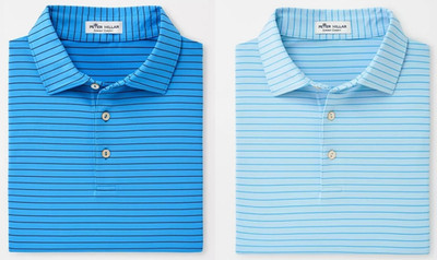NEW MENS PETER MILLAR S/S CRAFTY STRIPE POLO GOLF SHIRT, MEDIUM, PICK COLOR