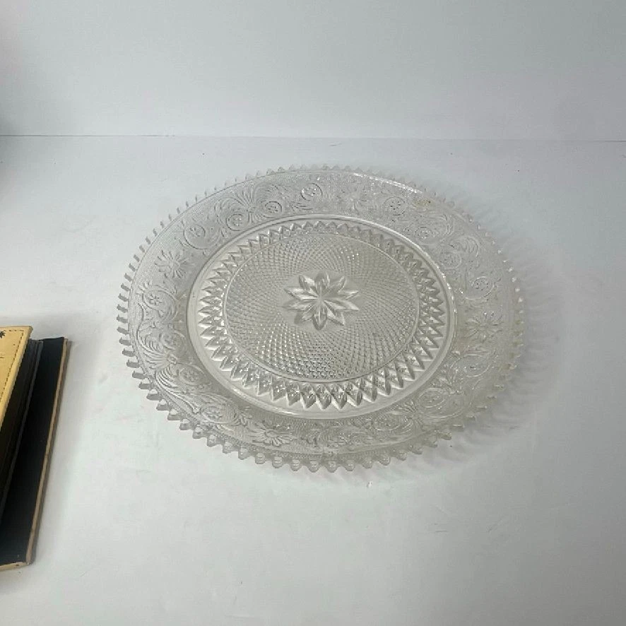 Duncan & Miller Sandwich Clear Glass Serving Plate - Very Good