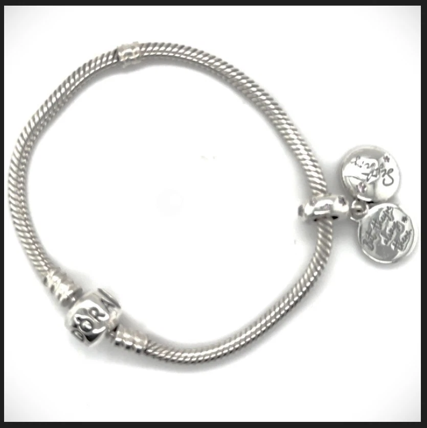 925 Sterling Silber Pandora Ale Armband Sister Charm Schlangen Neuw Zert. Silver