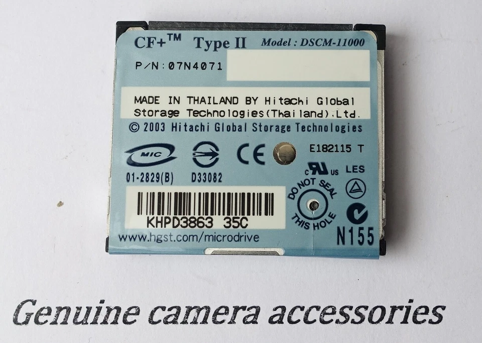 Hitachi DSCM-11000 CF+ Type II MicroDrive P/N 07N4071 - Image 2 of 2