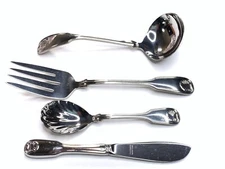 Vintage Reed & Barton Stainless COLONIAL SHELL 1961 Hostess Serving Set Fork