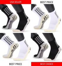 4 Pairs Sport Socks Anti-Slip Grip Soccer Football Basketball Men Socks Premium