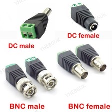 5/10X BNC DC Male female Connector Adapter for Camera CCTV Video Balun Cable