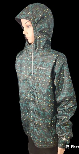 Columbia Rain Jacket Girls XL 18-20 OmniTech Waterproof Teal Green Hooded - Picture 2 of 8