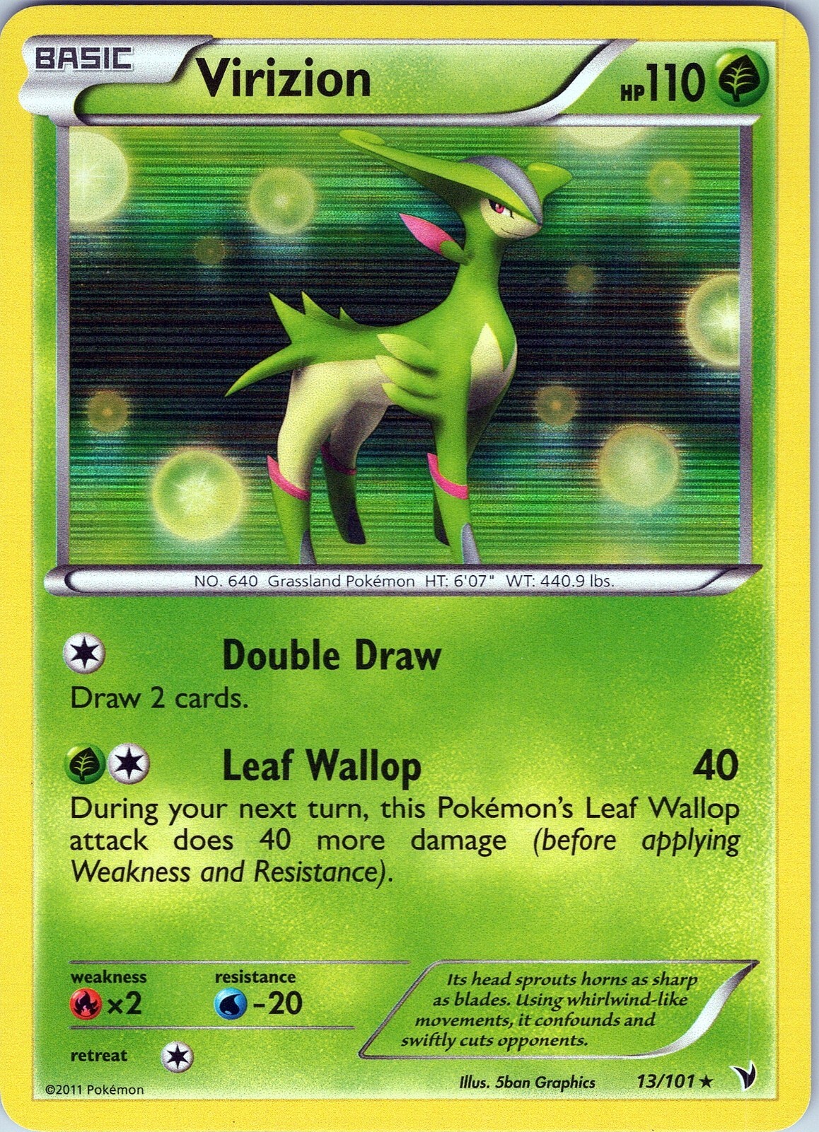 Virizion 13/101 - Pokemon TCG Black & White 3: Noble Victories - Holo Rare (NM)