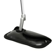 Black Synthetic Leather Blade Putter Head Cover, No Logo Headcover