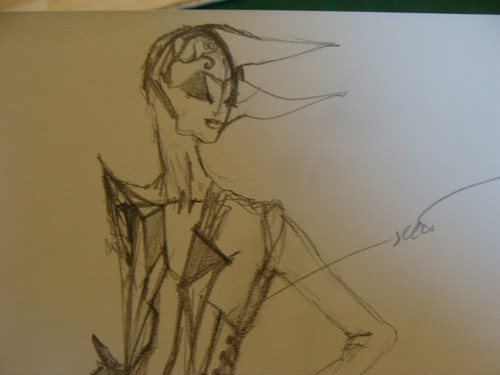 vintage Funky, Hip, Fashion Drawing: Triangle eyes, mostly top - Picture 1 of 2