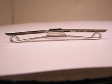 2-1/2" wide, Uber Thin, Silver Tone, Vintage Collar Bar L157