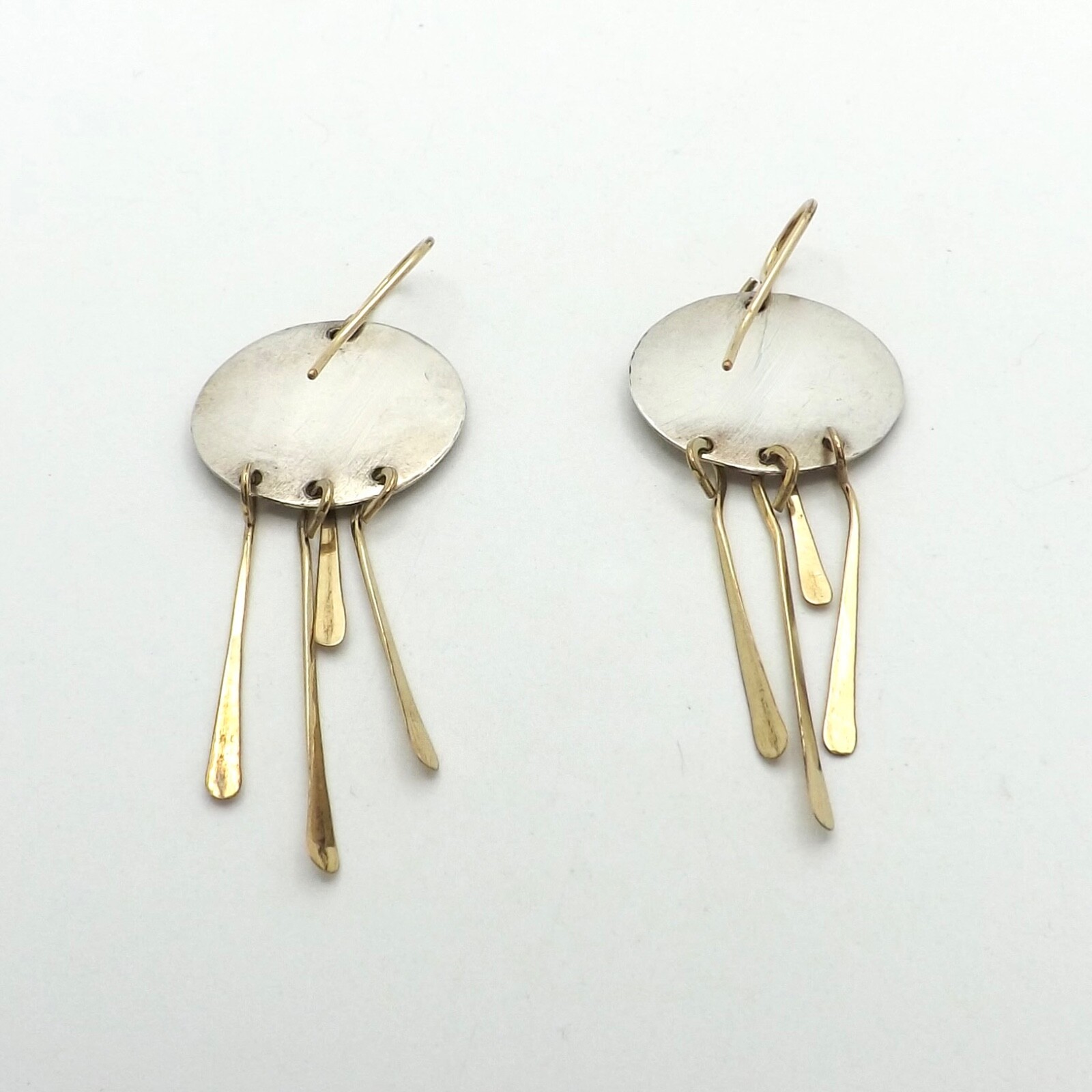 Sterling Silver Dangle Circle Disc Drop Earrings … - image 2