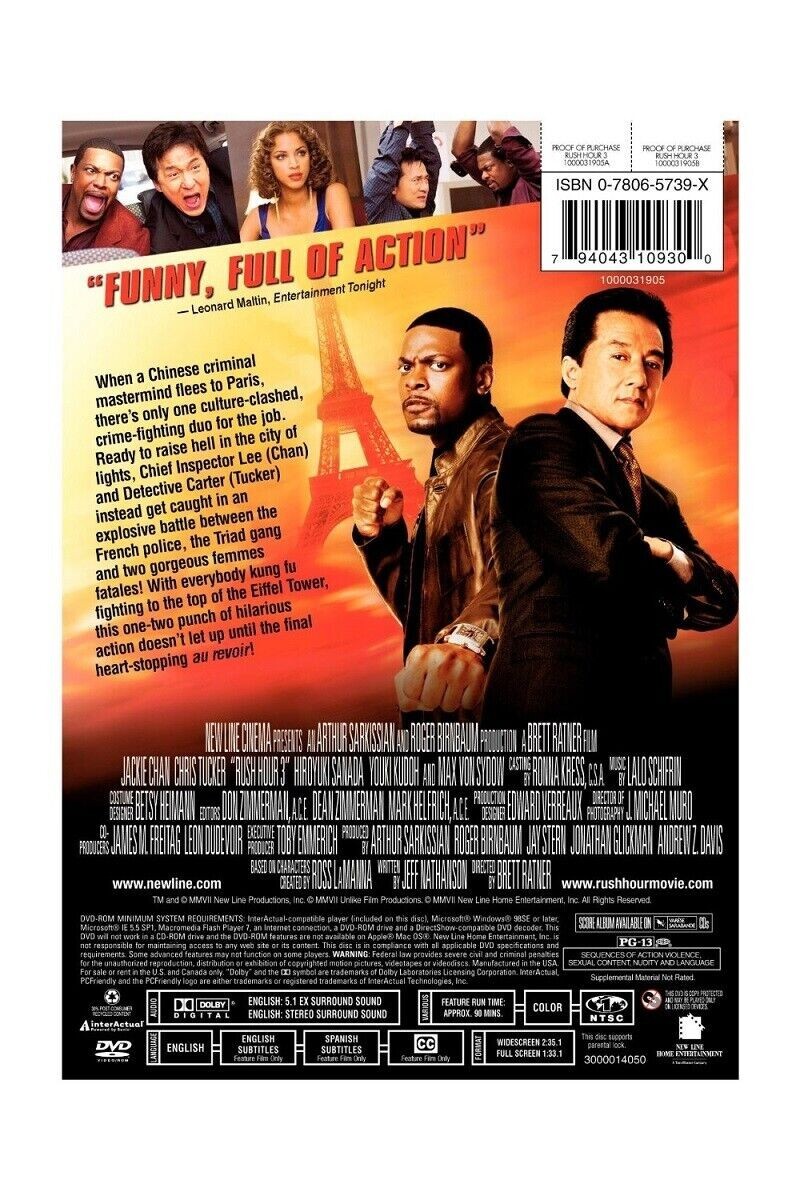 DVD - Action - Comedy - Rush Hour 3 - Chris Tucker - Jackie Chan