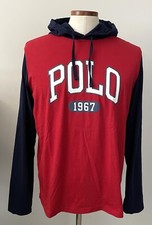 Polo Ralph Lauren 1967 Spell Out Hoodie Pullover Sz Large Mens Red