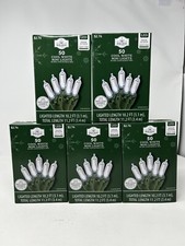 Holiday Time 50 LED COOL White Mini Lights with Green Wire Indoor Outdoor 5 Box