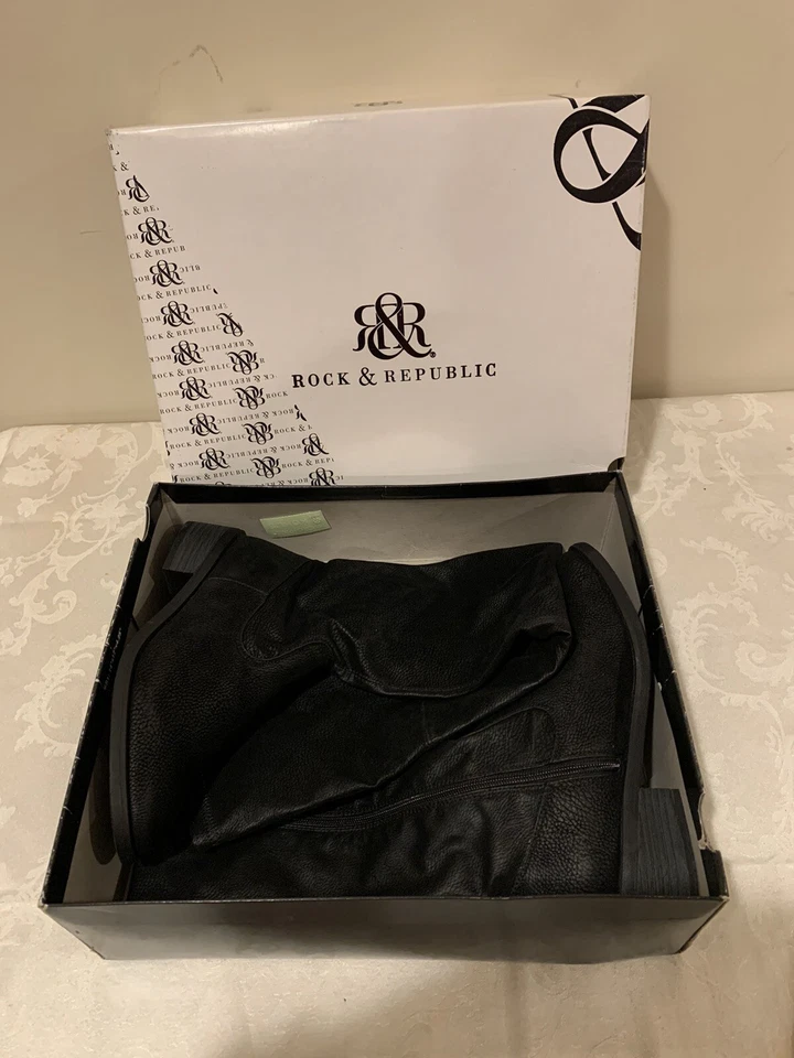 Nuevo con caja ROCK & REPUBLIC - BOTA "LASSO" botas por encima de la rodilla - NEGRAS - TALLA 7 M Foto 2 de 4