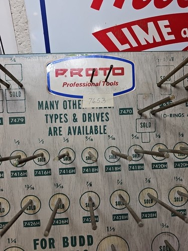 #4- Vintage PROTO  Tool Board BALL SOCKETS SIGN - Foto 2 di 9