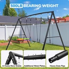 500lb Metal Swing Set with 3 Swings Heavy Duty Swing Stand Kids Outdoor Playset