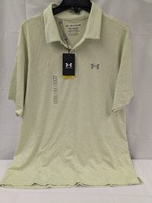 Under Armour Mens Playoff 3.0 Golf Polo Sz 2XL Check Jacquard Green Short Sleeve
