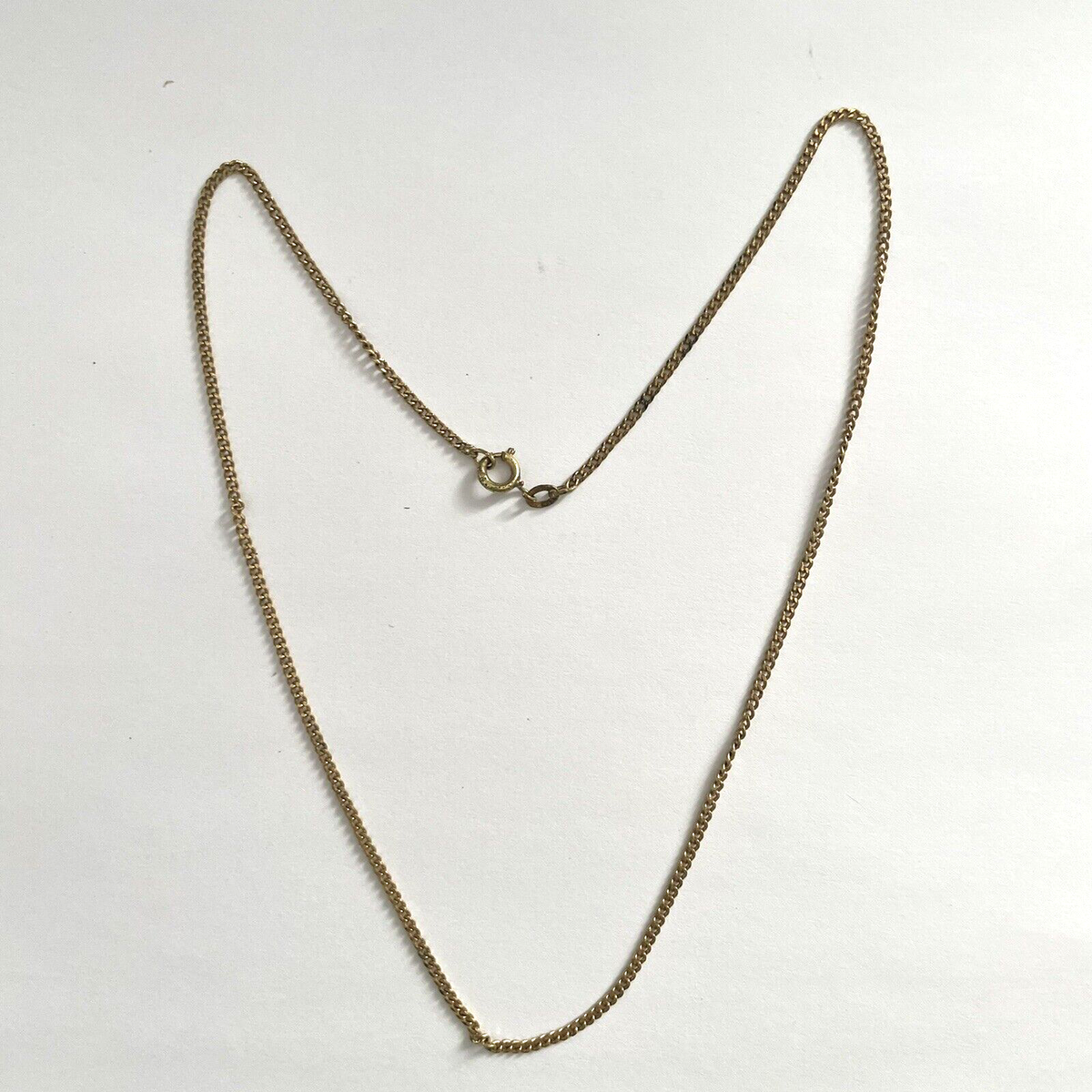 Collier Vintage Maille Américaine Plaqué Or – Poinçonné, Style Rétro