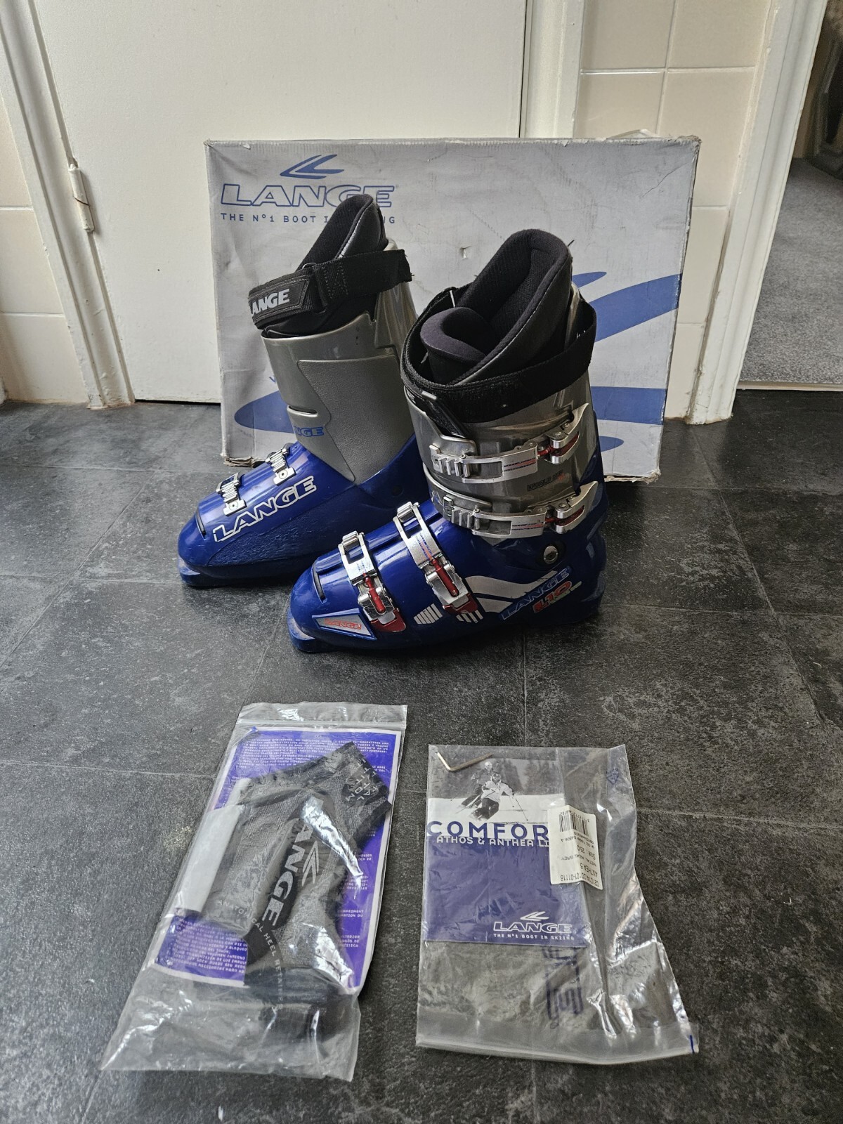 SALOMON Scarponi da sci blu speziato taglia 43 5 Lange L 10 Coppa del Mondo