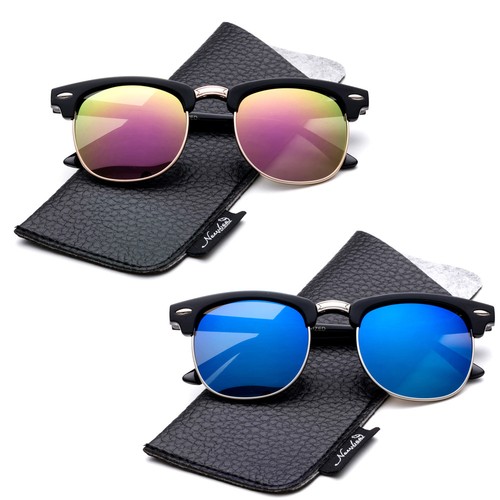 Kids Polarized Vintage Sunglasses Horn Rimmed for Girl Boy Lead Free Flash w/UV - Picture 18 of 22