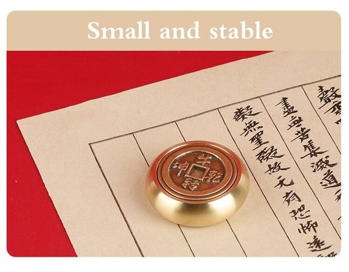 4.4cm Brass Paperweights Painting Calligraphy Portable Rotating Paper Weights - Picture 5 of 12