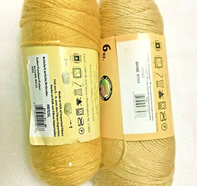 Caron Simply Soft Acrylic Yarn lot of 2 No DYE Lot 6 oz Color Bone ...
