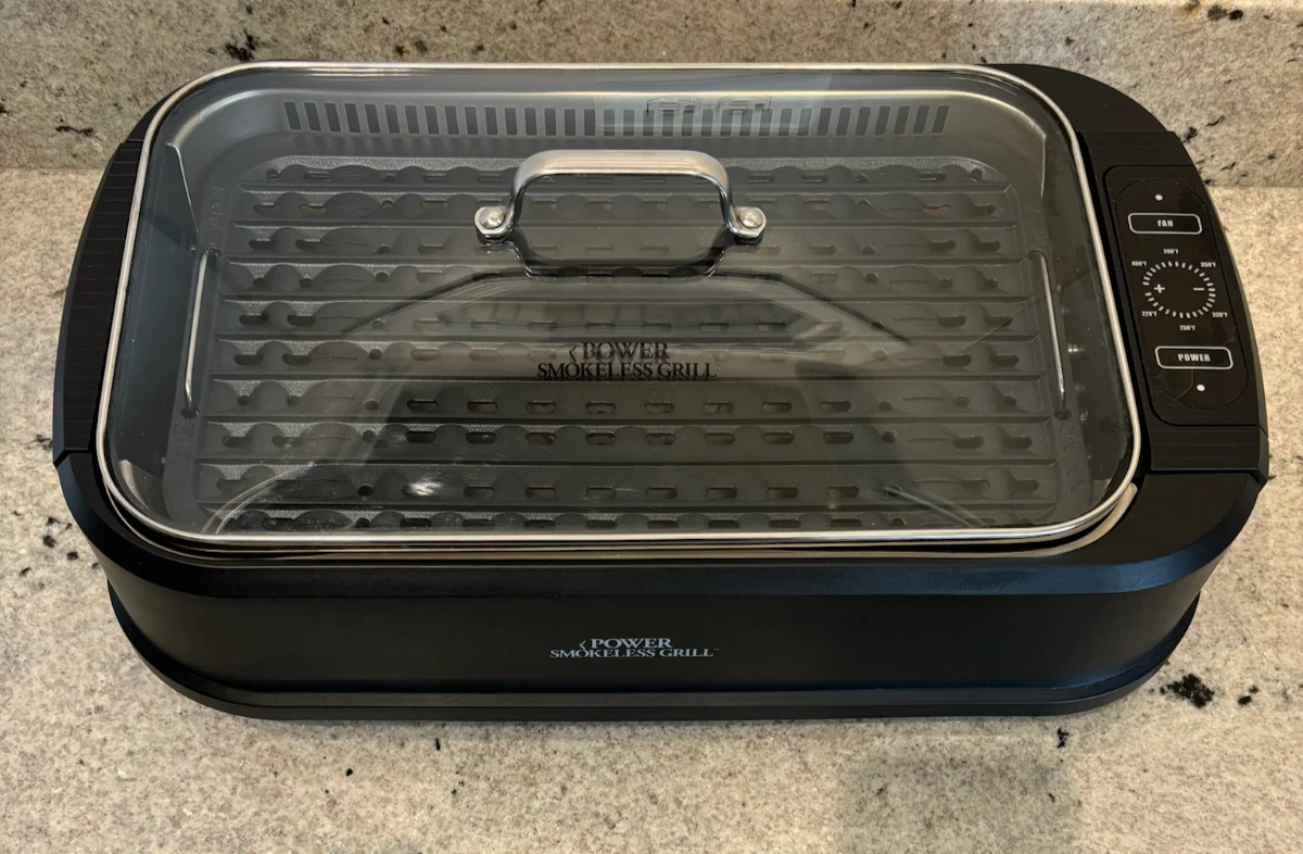 Power Smokeless Electric Indoor Removable Grill andGriddle Plates, Nonstick Nice