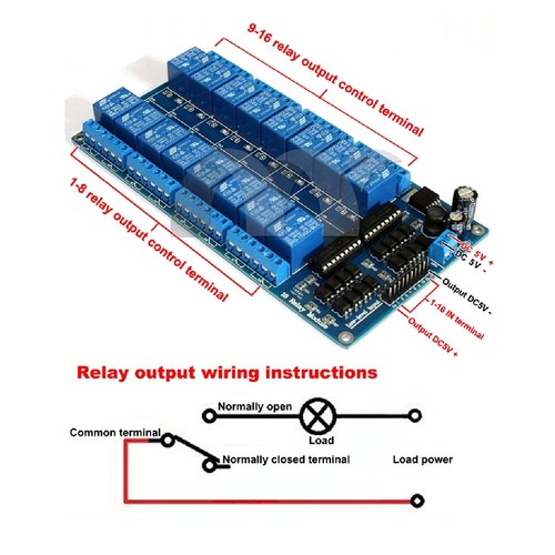16-Channel 5V Relay Module Coupling Optocoupler High Trigger For MCU Arduino - Picture 2 of 4