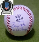 BRIAN SNITKER Signed Official 2021 World Series Baseball BAS Beckett CHAMPS Insc
