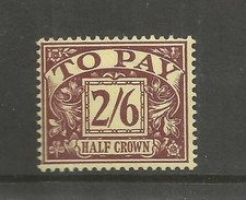 POSTAGE DUE: 1954 TUDOR Wmk 2/6 PURPLE ON YELLOW SG D45 REF 794