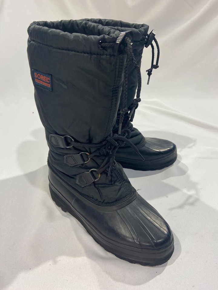 Sorel Boots Womens 9 Kaufman Black Snow Winter Mid Calf Waterproof