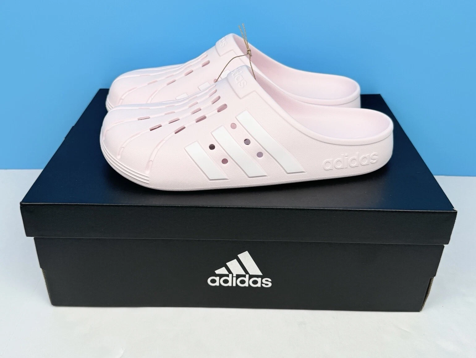 Adidas Adilette Zoccoli Donna Slides Sandali Rosa Taglia 12 Donna ~ 11 Uomo NUOVI