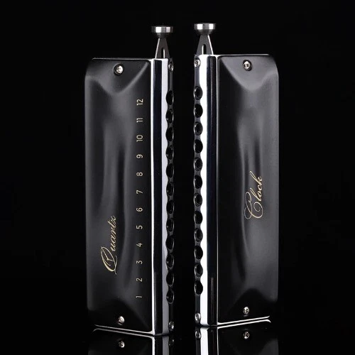 Black 12 Hole Chromatic Harmonica C Key Non Mucosal BeginnerMouthHarmonica Child - Image 3 of 4