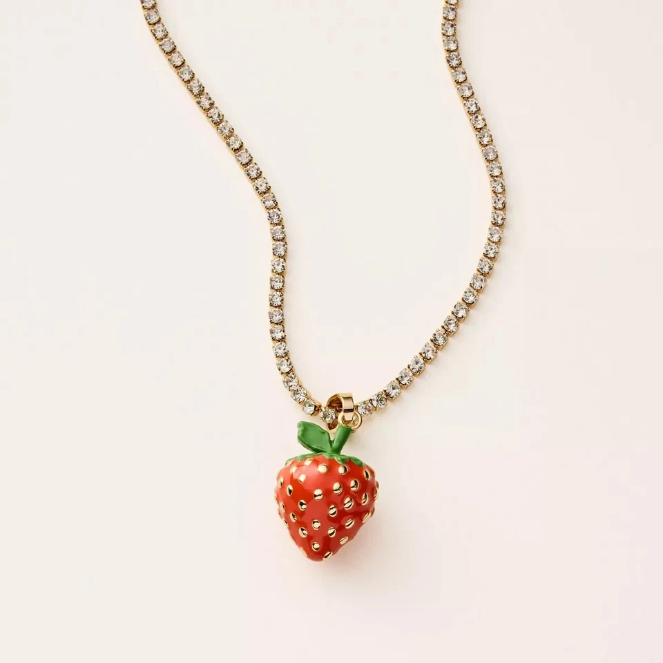 Kate Spade x Target Stud Earrings and Strawberry Charm Tennis Necklace - Image 2 of 4