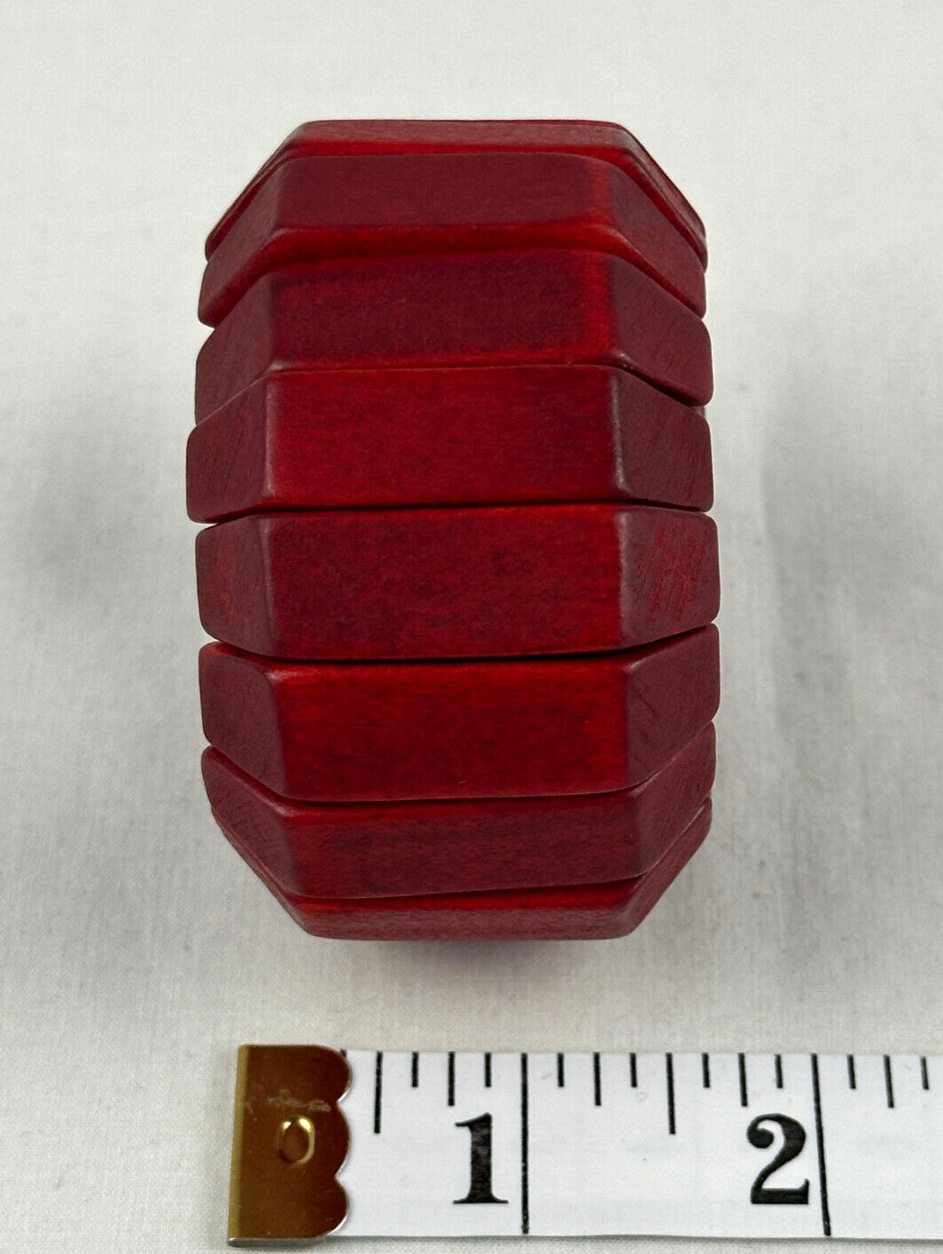 Bracelet 2 Inch Wide Rectangular Deep Red Shaped … - image 6