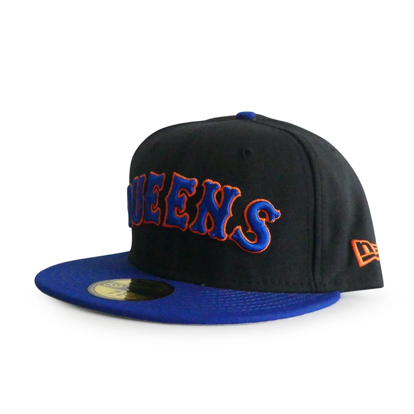 New Era Queens Queensbridge Black/Orange Fitted Cap Gray UV
