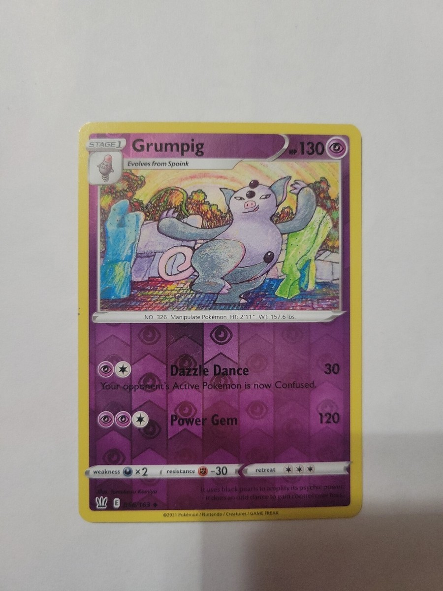 Pokmon TCG Grumpig Sword & Shield Battle Styles 056/163 Reverse Holo  Uncommon