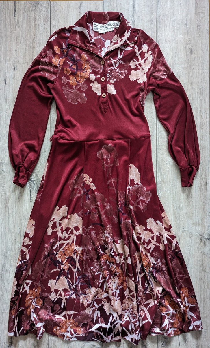 MAC TAC Paris Dress vintage 70s lightweight floral stretchy