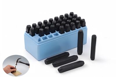 6PcsCapital Letter Stamps Punch Set Steel 1/4(6mm) Number & Letter Stamping Tool